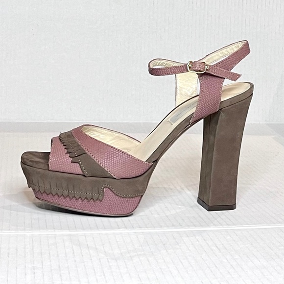OL’AUTRECHOSE Chunky Leather Platform Heels - Picture 5 of 12